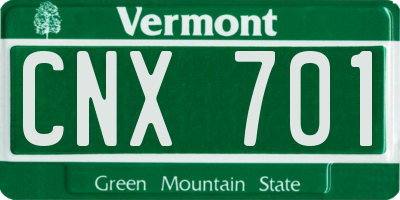 VT license plate CNX701