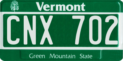 VT license plate CNX702