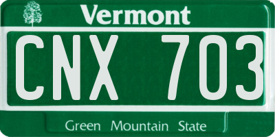 VT license plate CNX703