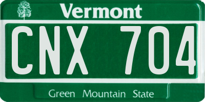 VT license plate CNX704