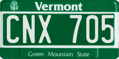 VT license plate CNX705