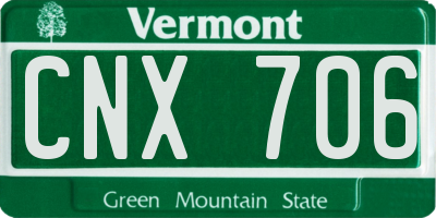 VT license plate CNX706