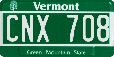 VT license plate CNX708