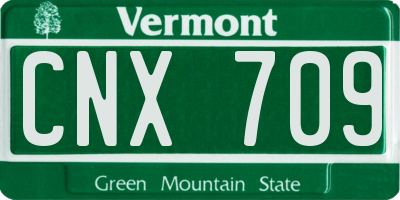 VT license plate CNX709