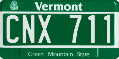 VT license plate CNX711