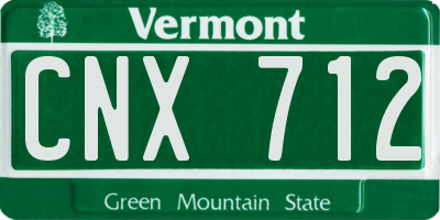 VT license plate CNX712