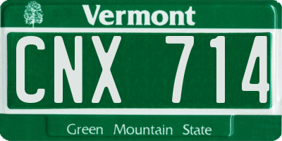 VT license plate CNX714