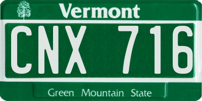 VT license plate CNX716