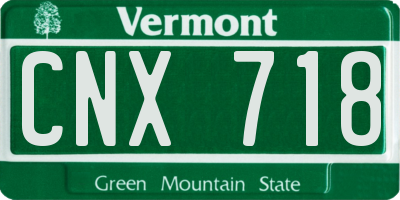 VT license plate CNX718