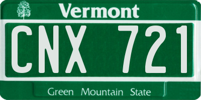 VT license plate CNX721