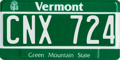 VT license plate CNX724