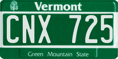 VT license plate CNX725