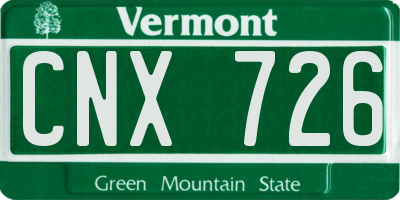 VT license plate CNX726