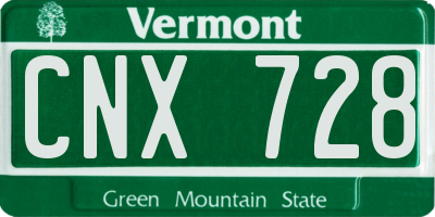 VT license plate CNX728