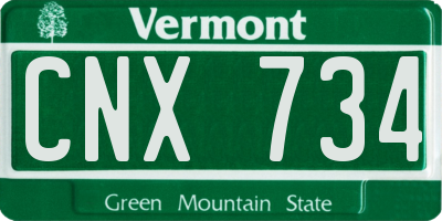 VT license plate CNX734