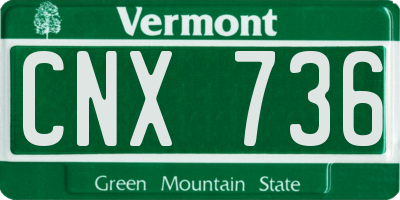 VT license plate CNX736