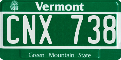 VT license plate CNX738