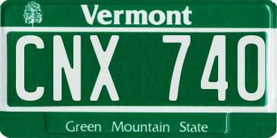 VT license plate CNX740