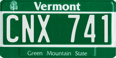 VT license plate CNX741