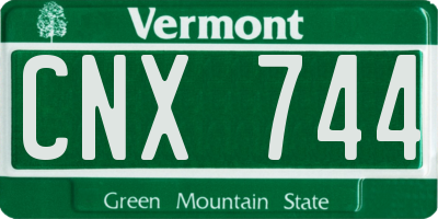 VT license plate CNX744