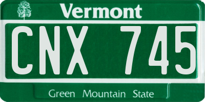 VT license plate CNX745