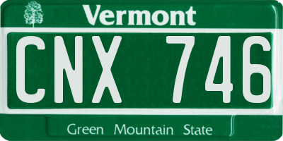 VT license plate CNX746