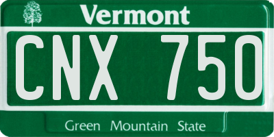 VT license plate CNX750
