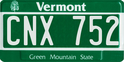 VT license plate CNX752