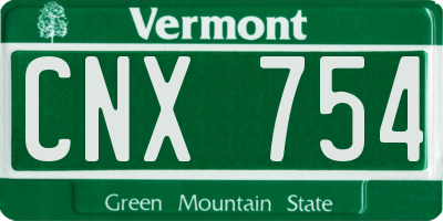 VT license plate CNX754