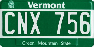 VT license plate CNX756