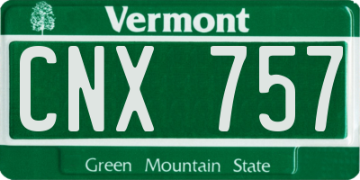 VT license plate CNX757