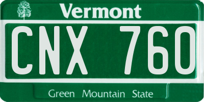 VT license plate CNX760