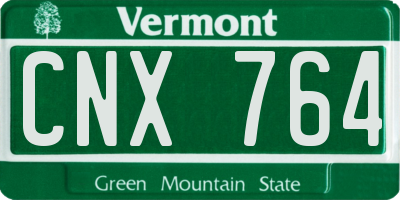 VT license plate CNX764