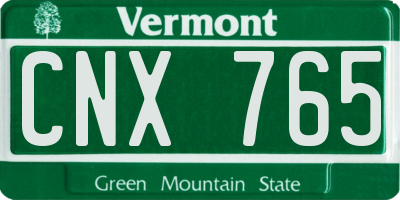 VT license plate CNX765