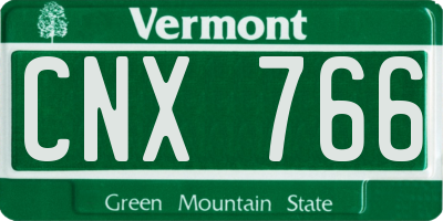 VT license plate CNX766