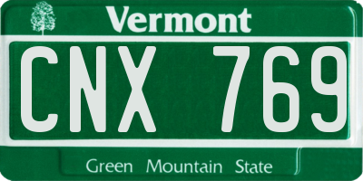 VT license plate CNX769