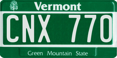 VT license plate CNX770