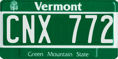 VT license plate CNX772