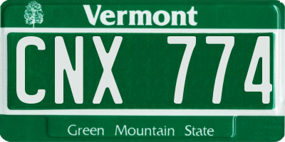 VT license plate CNX774