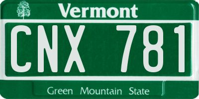 VT license plate CNX781