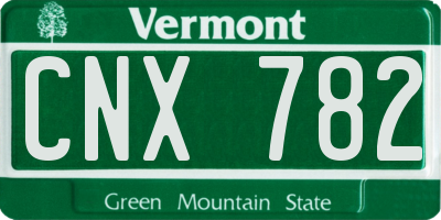 VT license plate CNX782