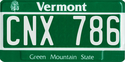 VT license plate CNX786