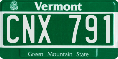 VT license plate CNX791