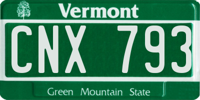 VT license plate CNX793