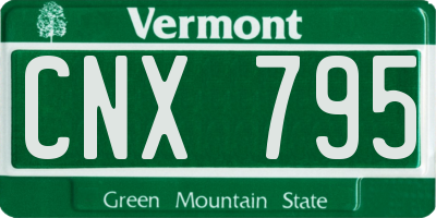 VT license plate CNX795