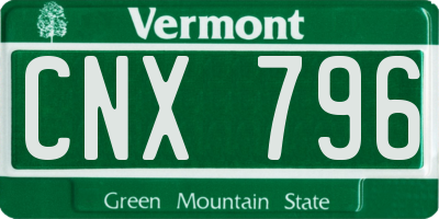 VT license plate CNX796