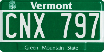 VT license plate CNX797