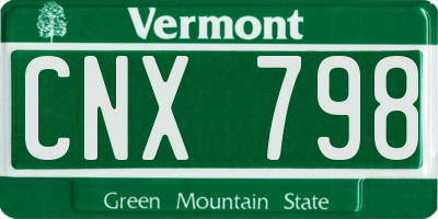 VT license plate CNX798