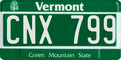 VT license plate CNX799