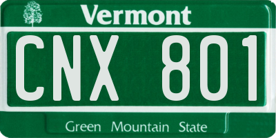 VT license plate CNX801